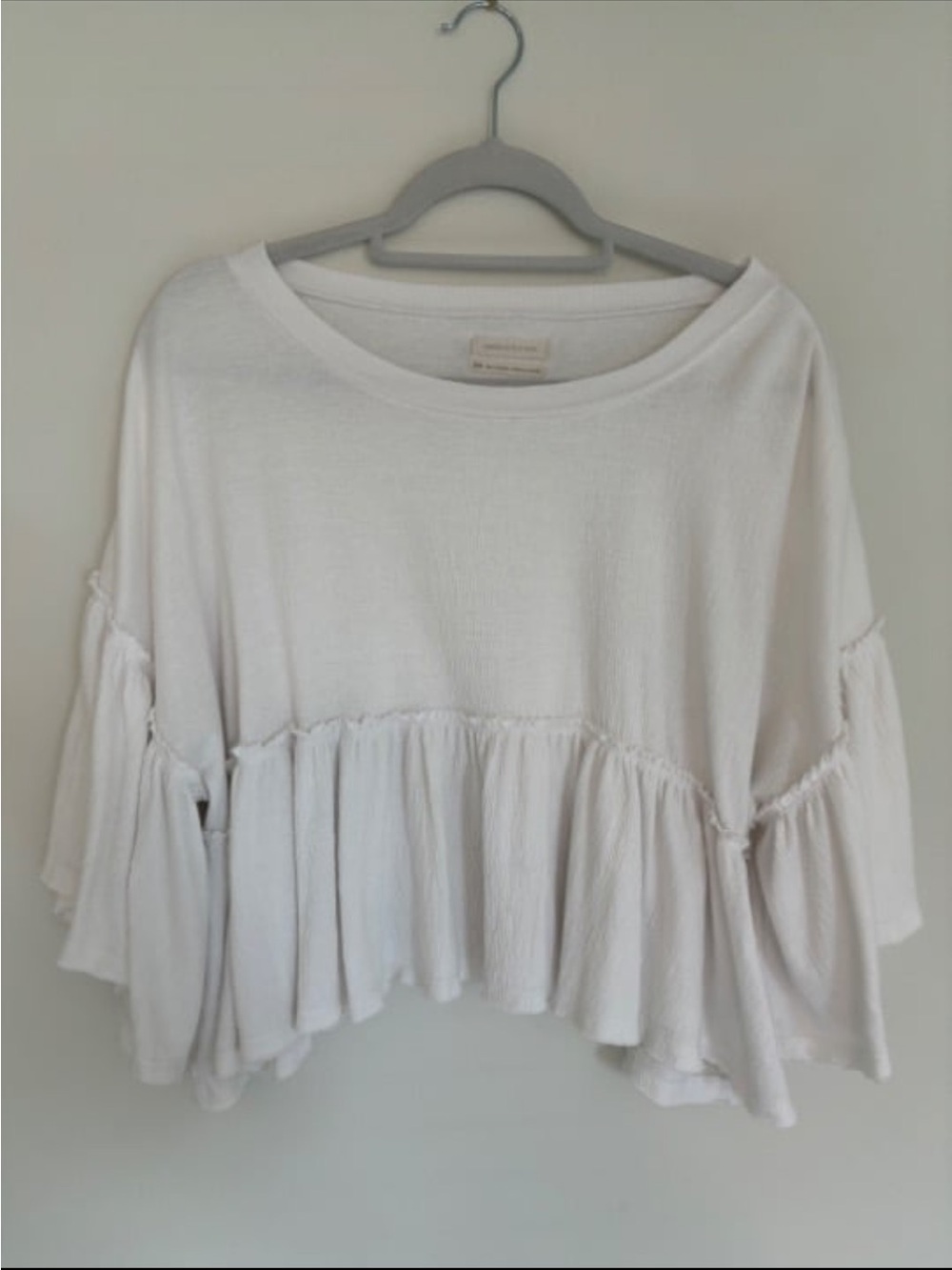 Urban Outfitters White Ruffled Peplum Tunic Top - Picture 1 of 3